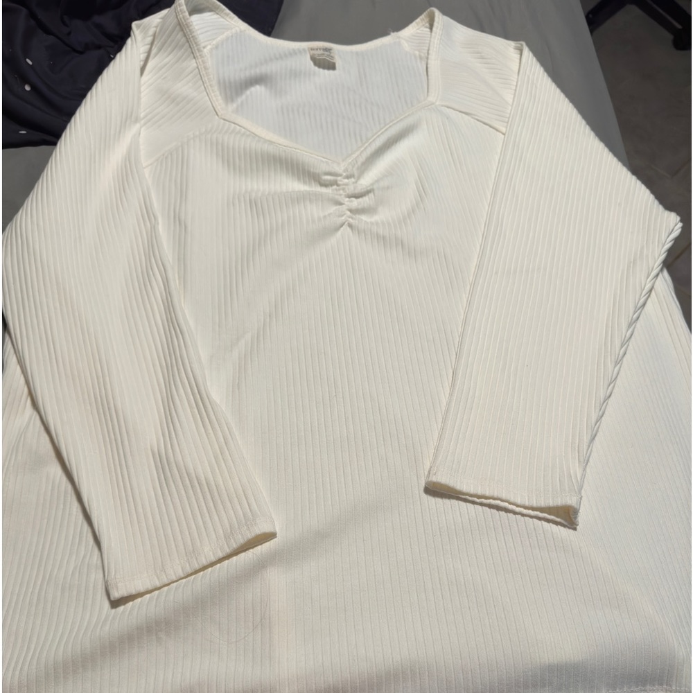 Terra & Sky 3x medium weight ivory/cream colored long sleeve top. NWOT